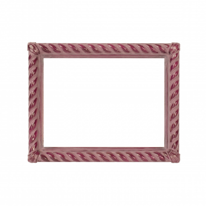 Cornice decorata a tortiglioni, rosa e bordeaux