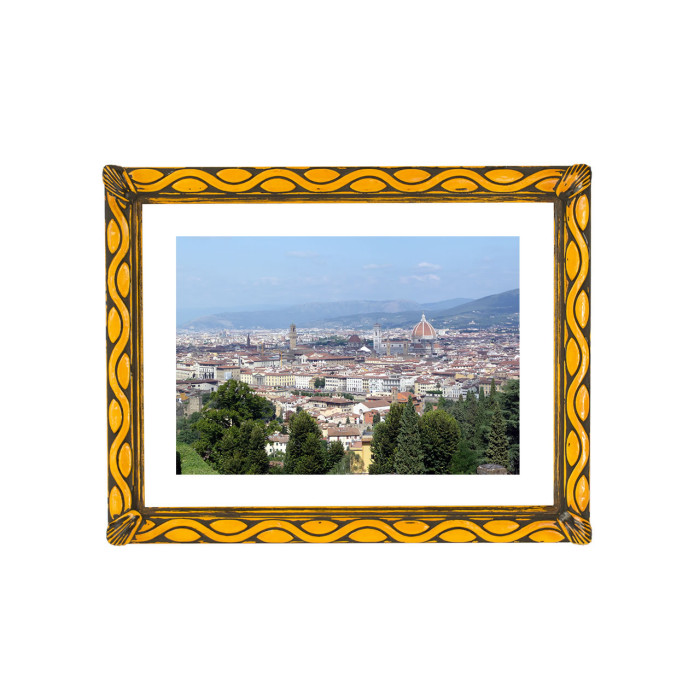 Cornice decorata, giallo acceso