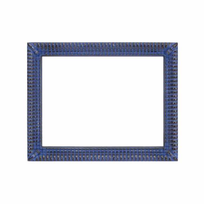 Cornice decorata con motivi geometrici, blu e nera