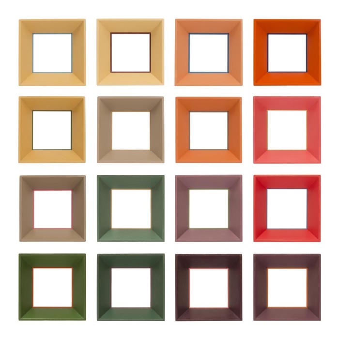 Wooden Picture Frame, Orange and Violet