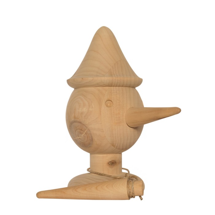 Testa Pinocchio in legno intagliato